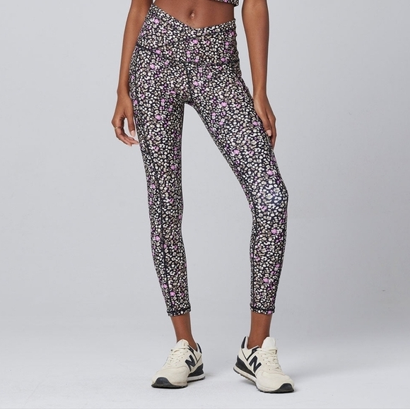 Saltwater Luxe Level Up Pant  Floral Dots - Leggings - Size Large - Picture 2 of 12